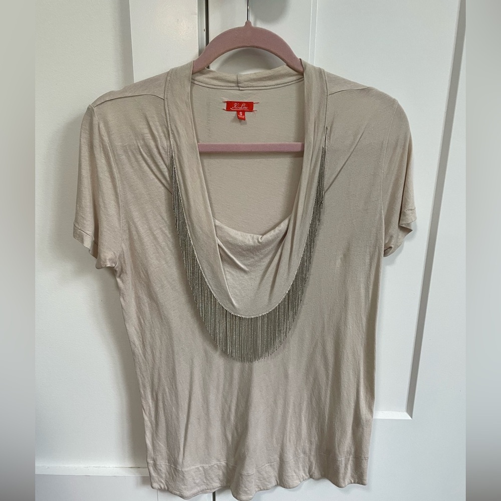 Madewell Hi-Line Soft Metal Fringe Top